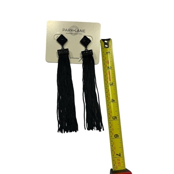 NWT Park Lane Zara Black Long Tassel Duster Earrings - Picture 6 of 6